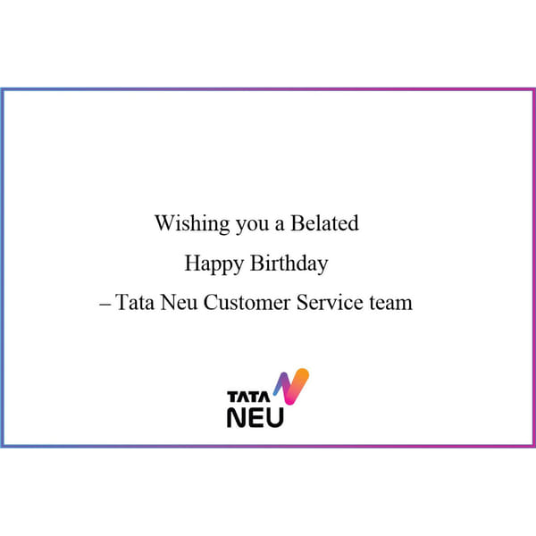 TATA DIGITAL Belated birthday card