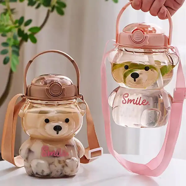 Teddy Bear Shaped Water Bottle - Assorted - Single Piece