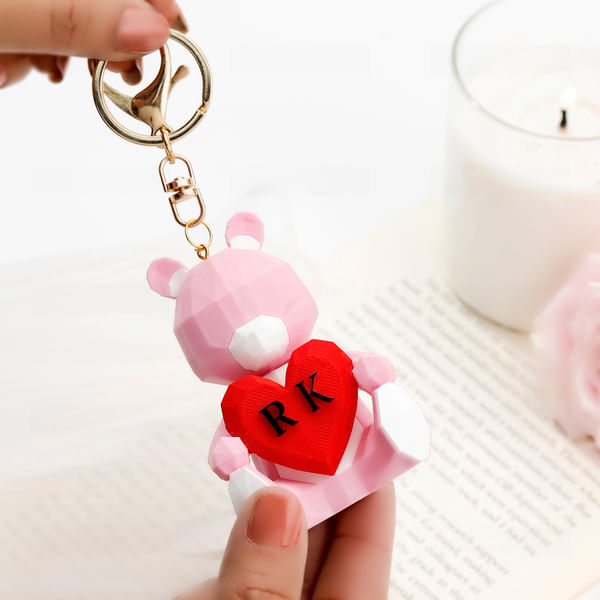 Teddy Love Personalized 3D Keychain