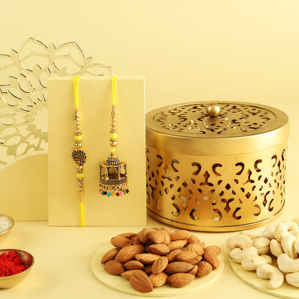 Temple Design Bhai Bhabhi Rakhi Hamper