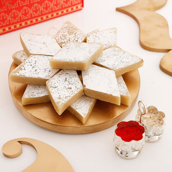 Tempting Silver-Coated Kaju Katli