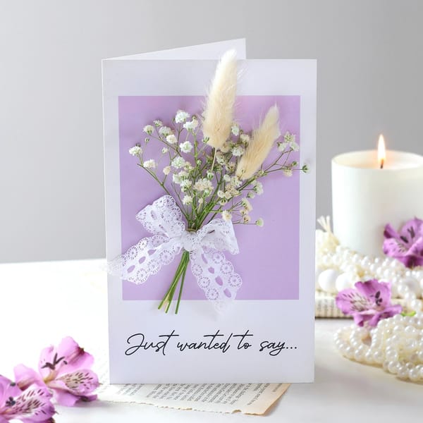Thank You Dried Flowers Card