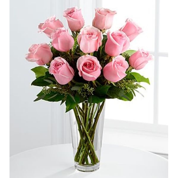 The Long Stem Pink Rose Arrangement by FTD