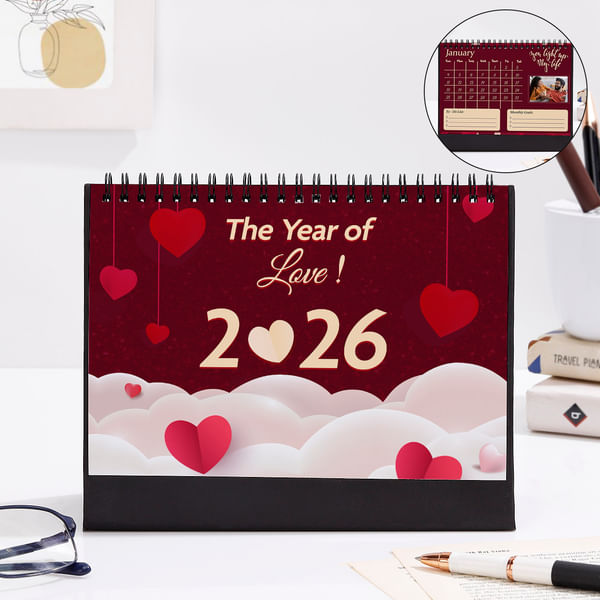 The Year Of Love - Personalized 2025 Desk Calendar