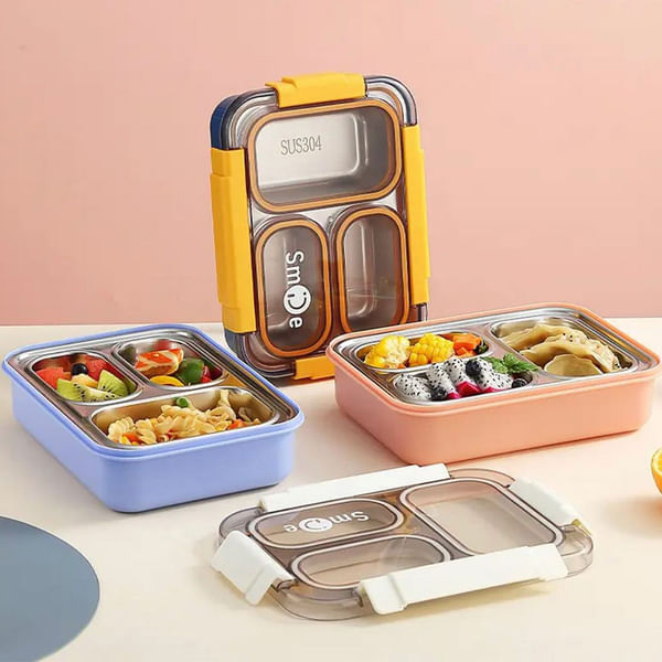 Three Compartment Lunch Box - Assorted - Single Piece