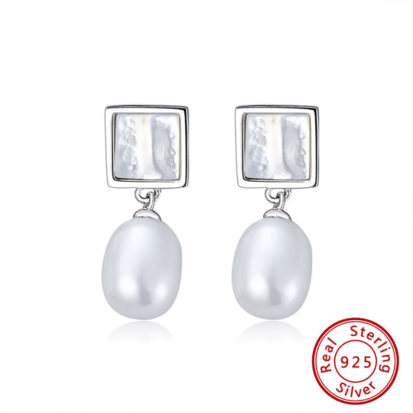 Timeless Grace Sterling Silver Pearl Earrings