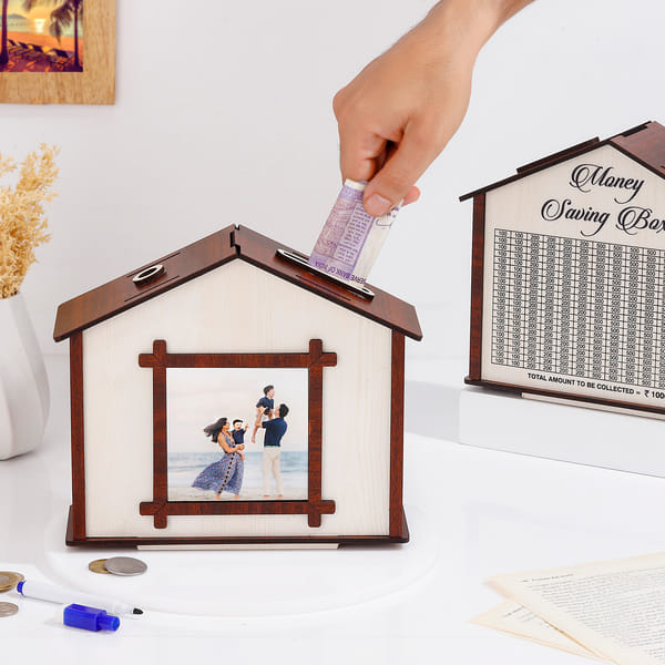 Timeless Personalized Wooden Money Bank