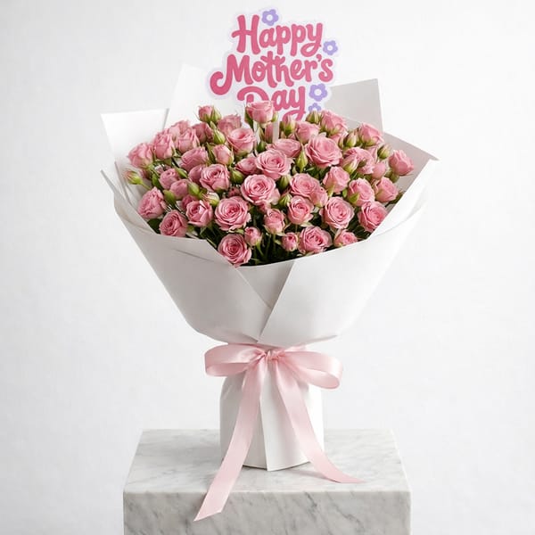 Timeless Pink Rose Bouquet For Mother's Day