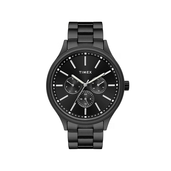 TIMEX Analog Watch for Men with Round Dial Black Wrist Watches