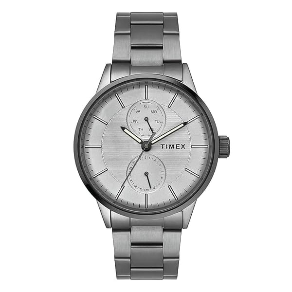 TIMEX Analog Watch for Men with Round Dial Silver Wrist Watches