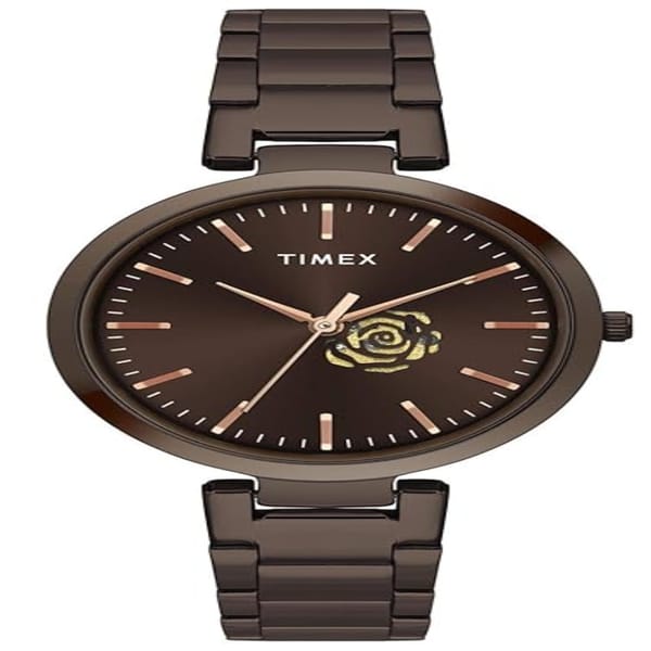 TIMEX Analog Watch for Women with Round Dial & Water Resistant Women's Wrist Watches Brown