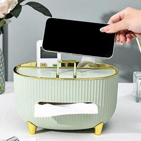 Tissue Box With Multipurpose Organizer - Single Piece