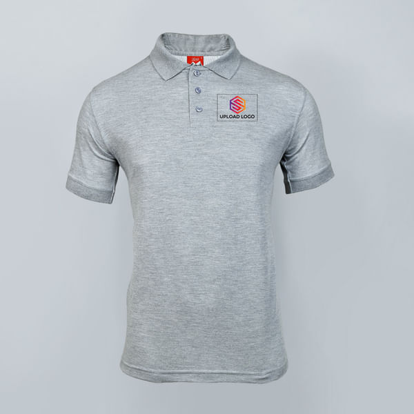 Titlis Polycotton Polo T-shirt for Men (Grey Melange)