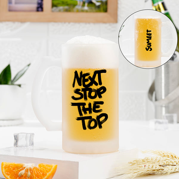 To The Top Personalized Frosted Beer Mug