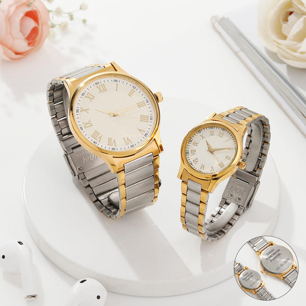Today Tomorrow Forever Personalized Couple Watch Set