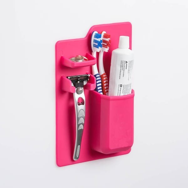 Toothbrush And Toothpaste Organizer - Wall Stickable - Single Piece