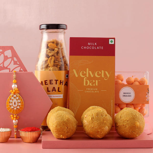 Traditional Kundan Rakhi Hamper