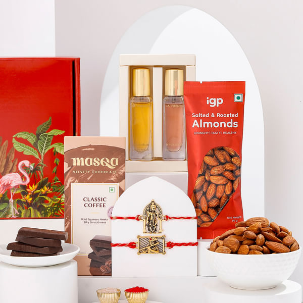 Traditional Lord Ram And Krishna Rakhi Hamper