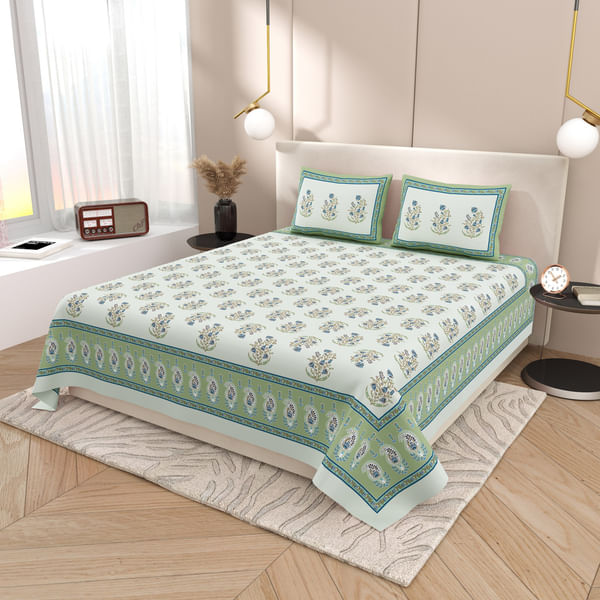 Tranquil Essence Super King Bedsheet With Pillow Covers