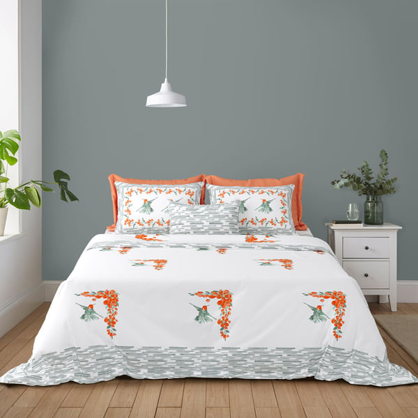 Tranquil Jaipur Elegance Super King Bedsheet With Pillow Covers