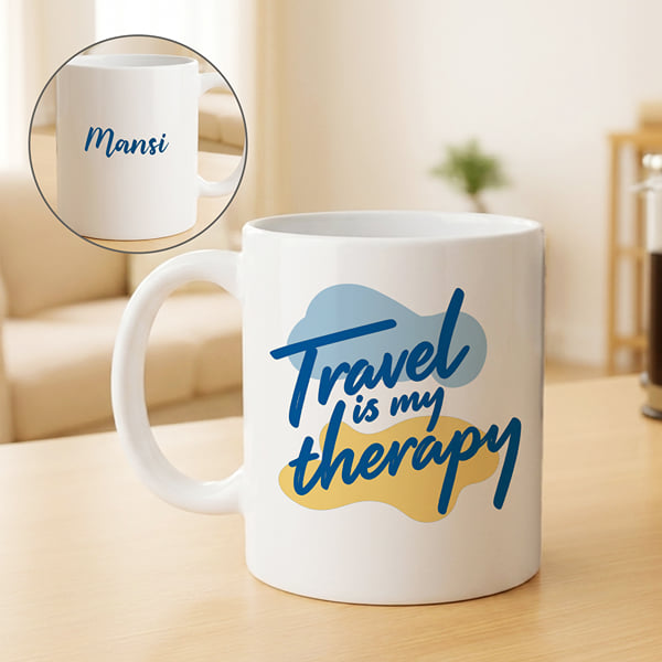 Travel Is My Therapy Personalized Mug