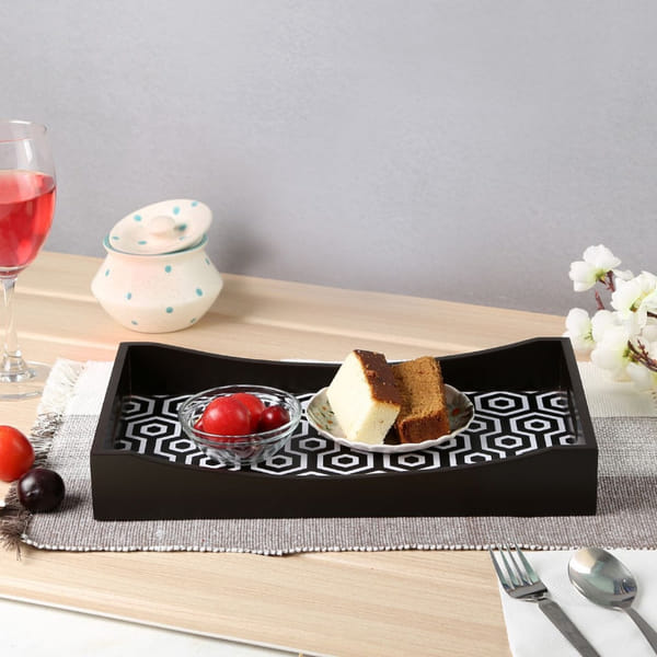 Tray - Black And White - Rectangular