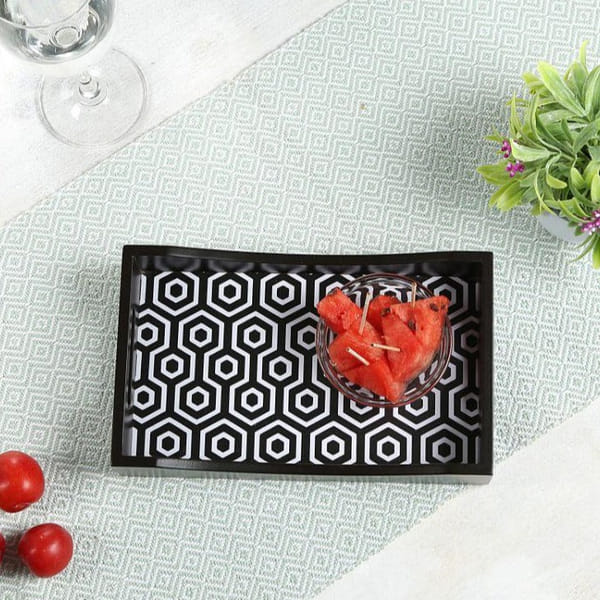 Tray - Black And White - Rectangular