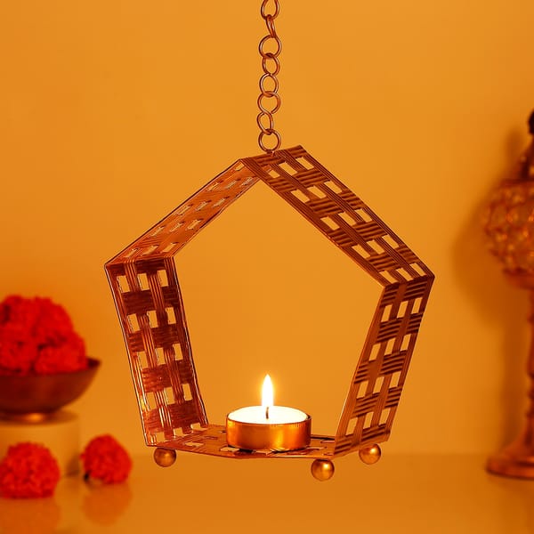 Tree Shape Wall Hanging Metal Tealight Candle Holder IGP 1 pc