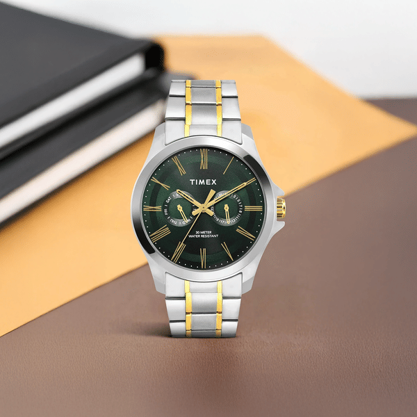 Trendline RounClassics Men Quartz Green Dial Multi-Function Watch
