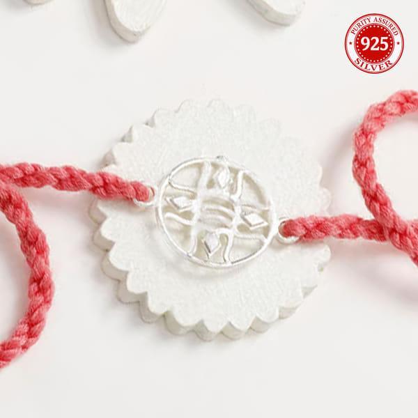 Trishul Chakra 925 Sterling Silver Rakhi