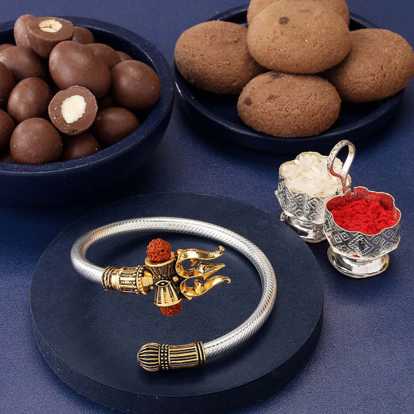 Trishul N Rudraksha Rakhi Hamper