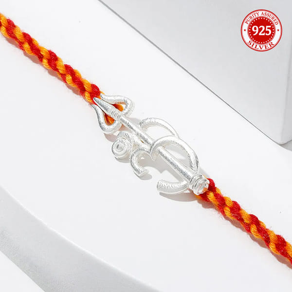 Trishul & Om 925 Sterling Silver Rakhi