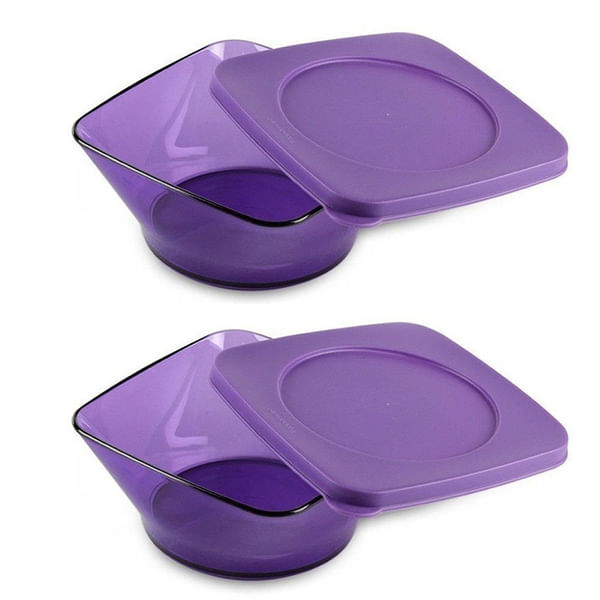 Tupperware Clear Sq round set of 2