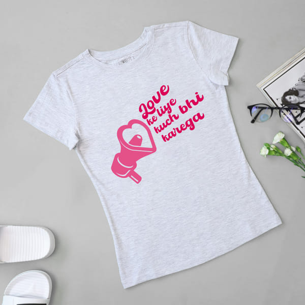 Valentine's Day Cotton Tee for Women - ECRU