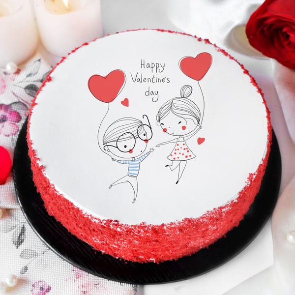 Valentine's Day Red Velvet Poster Cake (2 kg)