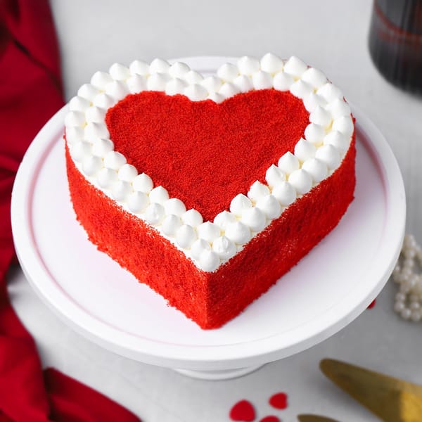Valentines Sweet Heart Red Velvet Cake