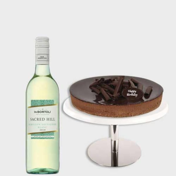 Valnetine's Day Choco Cheesecake And Wine Combo
