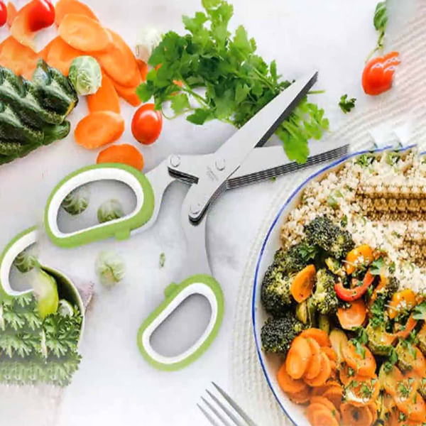 Vegetable Cutter - Scissor - Multi Layered - Assorted - Single Piece