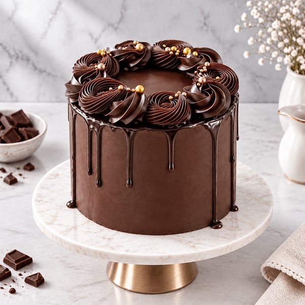 Velvet Chocolate Truffle Cake