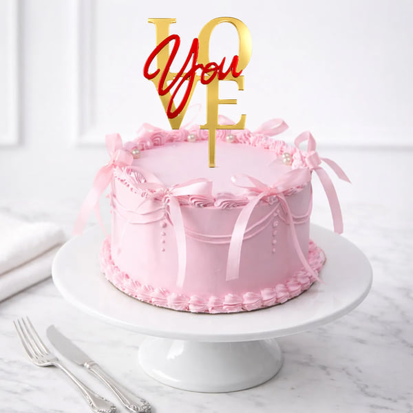 Vintage Blush Love Cake