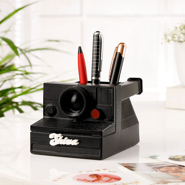 Vintage Camera Personalized Pen Stand For Secret Santa