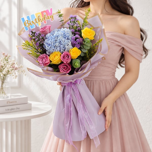 Violet Charm Birthday Bouquet