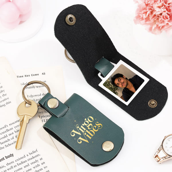 Virgo Energy Personalized Photo Keychain for Him