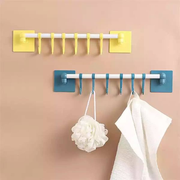 Wall Hanger 6 Hooks Assorted Single Piece