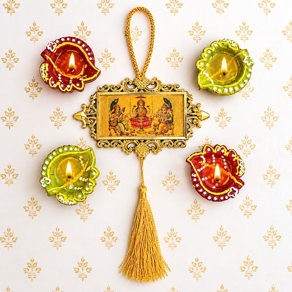Wall Hanging and Diyas Diwali Set