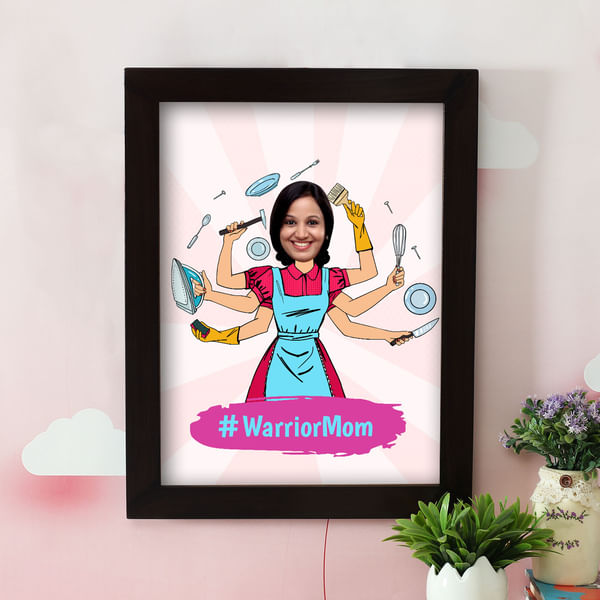 Warrior Mom Personalized Caricature Frame