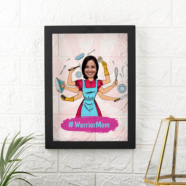 Warrior Mom Personalized Caricature Frame