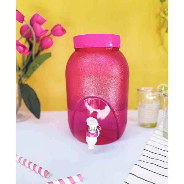 Water Dispenser With Tap - Cylindrical - 5Ltrs - Single Piece