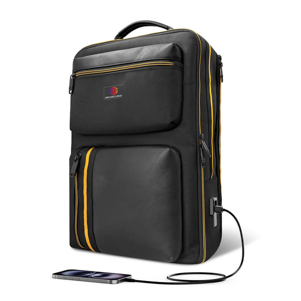 Water Resistant Backpack with Laptop Sleeve & USB Ports