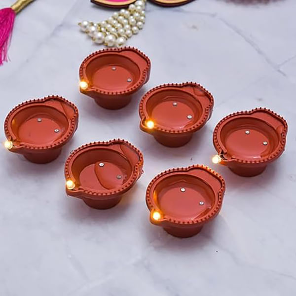 Water Sensor Diya - Set Of 6